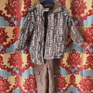 XMTN by Coltech Boys Snow Suit – Size 4 – Brown Winter Coat & Snow Pants